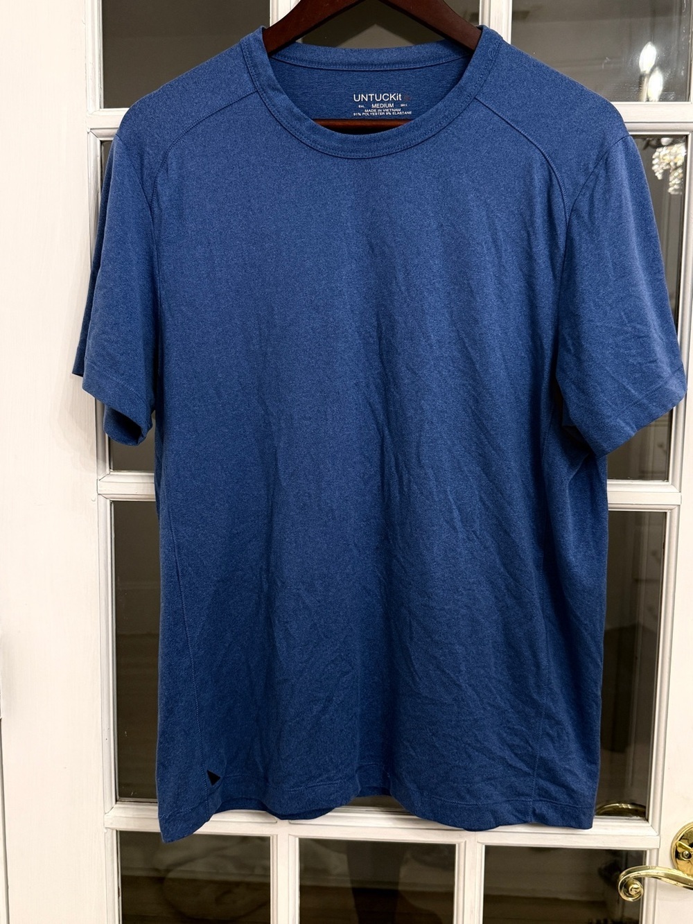 UNTUCKit Men’s Blue Clarendon II Crewneck Short Sleeve Tee Size M